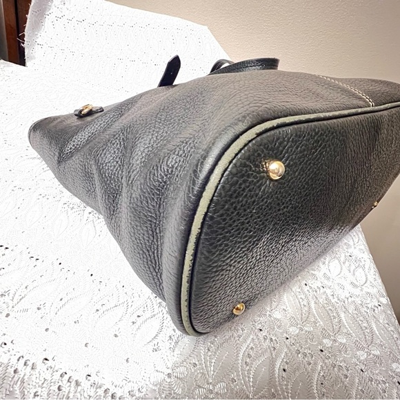 Dooney And Bourke Black Pebbled Leather Tassel Shopper Tote Purse. - Picture 7 of 10